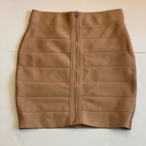 Tan mini skirt
